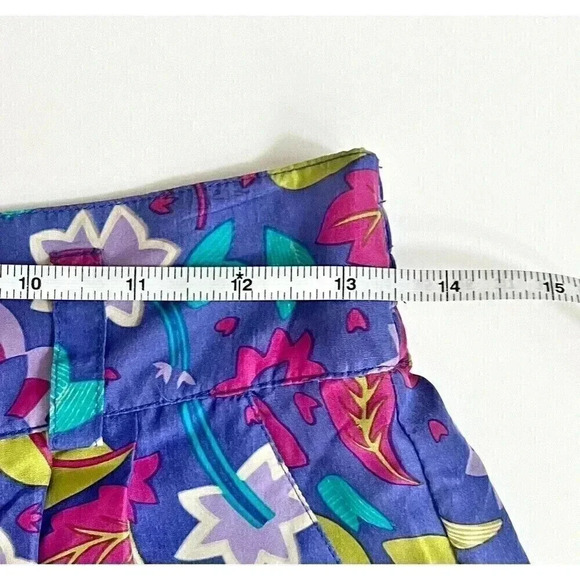Vintage 80’/90’s 100% Silk Bright Floral Retro Midi Skirt A-line Women’s Size 10 - Picture 13 of 16